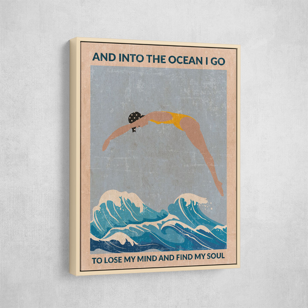 Into the Ocean (blue) Standard Wall Art