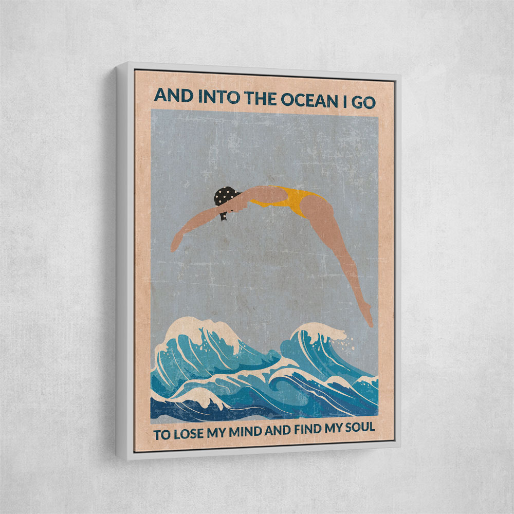 Into the Ocean (blue) Standard Wall Art