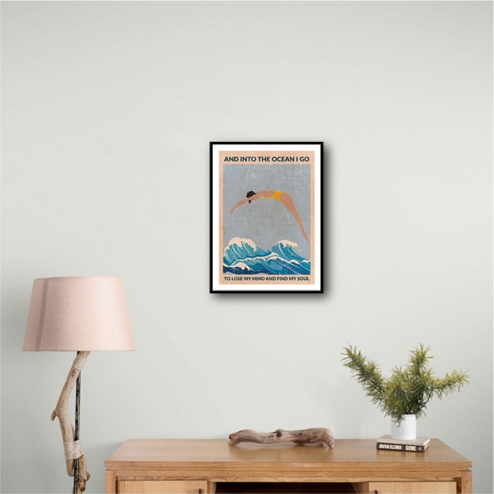 Into the Ocean (blue) Standard Wall Art