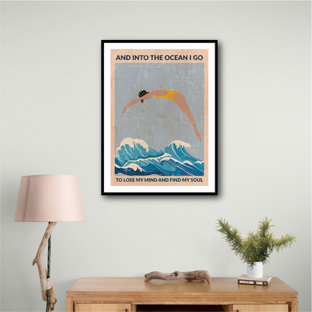 Into the Ocean (blue) Standard Wall Art