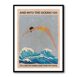Into the Ocean (blue) Standard Wall Art