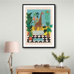 Giraffe Bathtime Wall Art