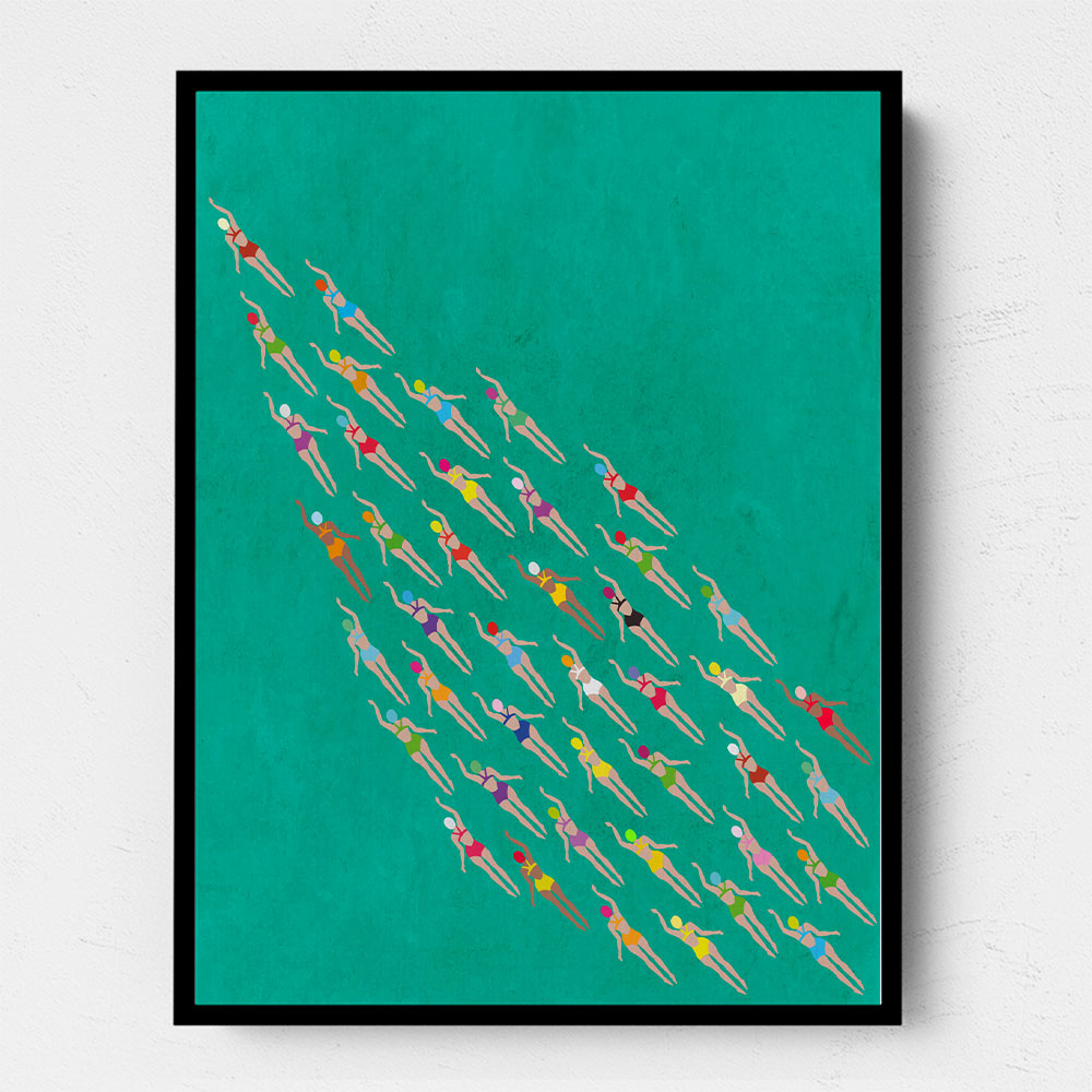 Racing Swimmers Wall Art