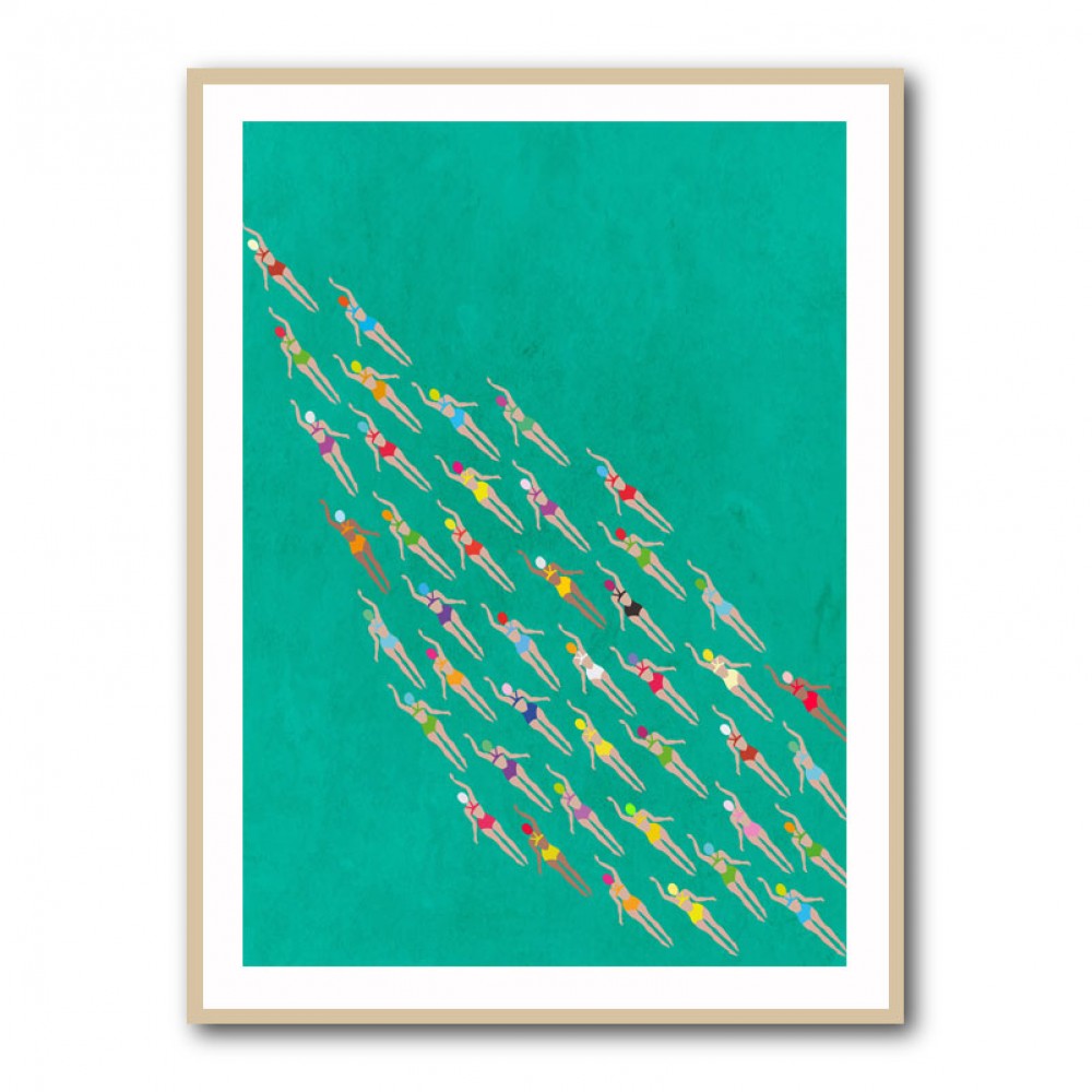 Racing Swimmers Wall Art