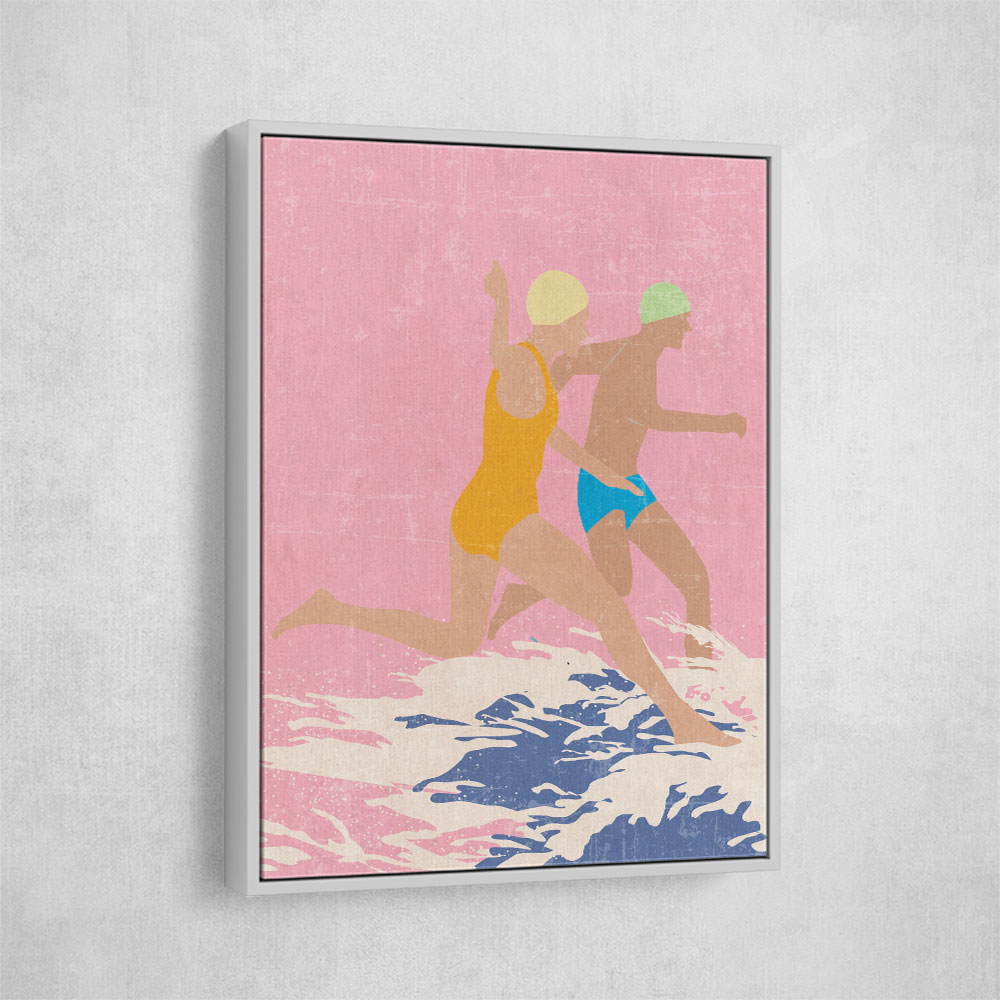 Running Swimmers (pink) Wall Art