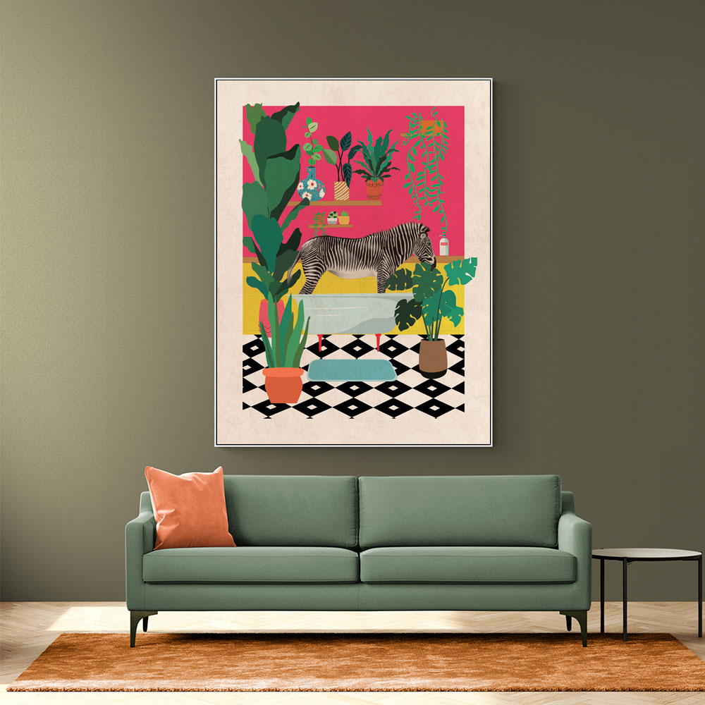 Zebra Bathtime Wall Art