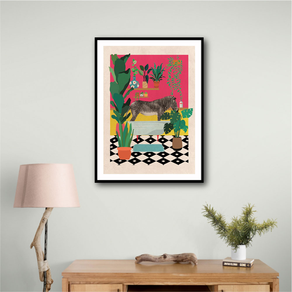 Zebra Bathtime Wall Art