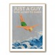 Just a Guy Who Loves To Swim (green) Wall Art