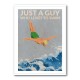 Just a Guy Who Loves To Swim (green) Wall Art