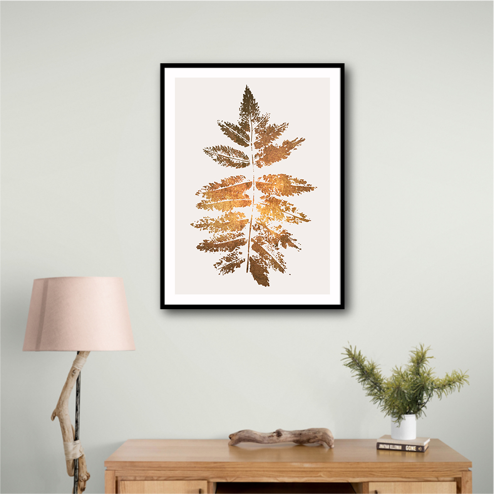 Oak Leaf Print Gold