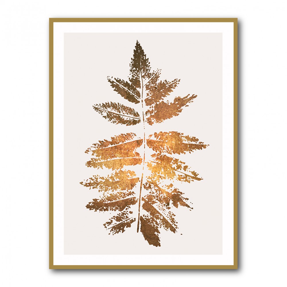 Oak Leaf Print Gold