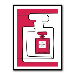 Stupell Industries Pink Rose Floral Perfume Bottle Designer Fashion Framed Wall Art - Grey - 16 x 20
