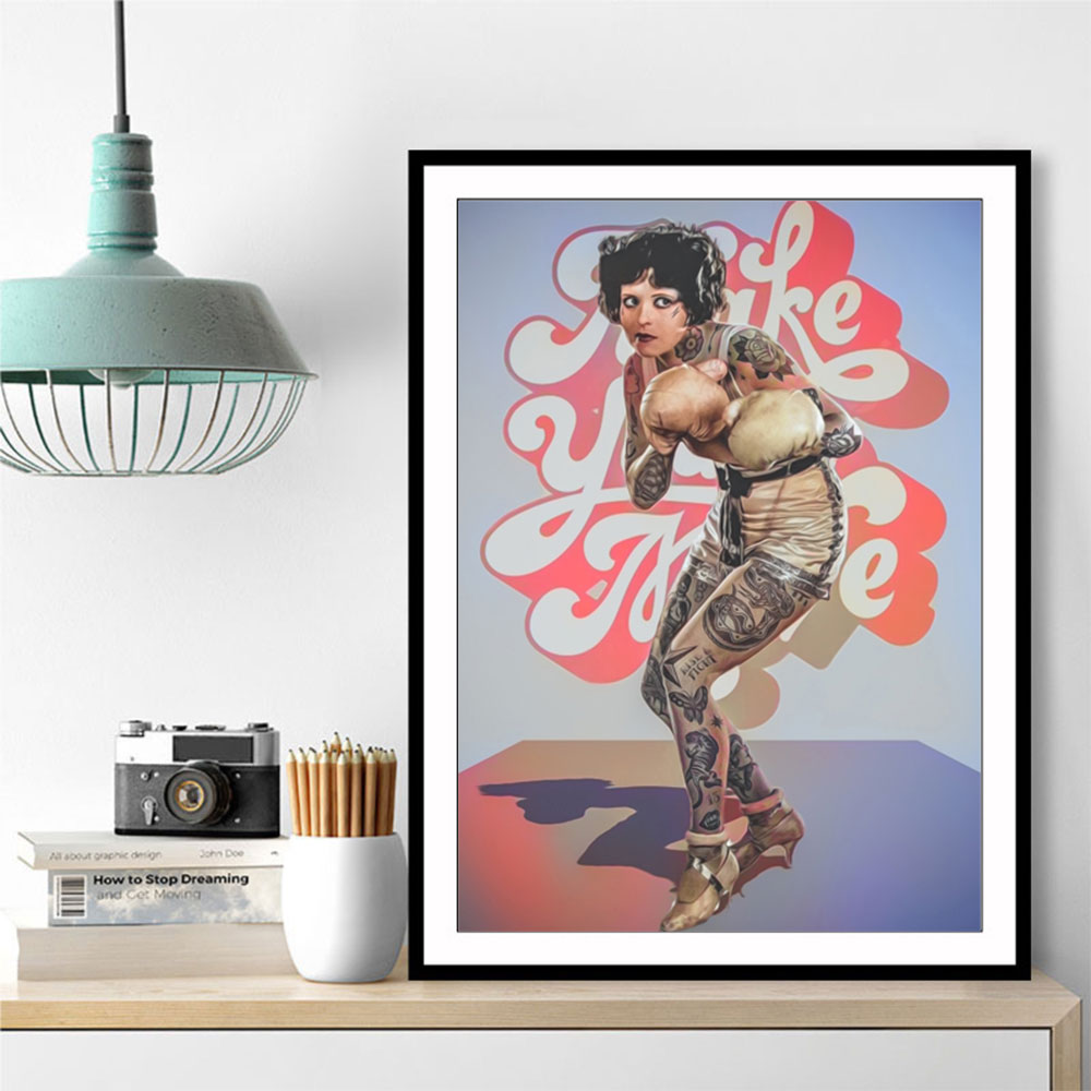 Vintage Tattoo Painting Boxer Vintage Tattoo Painting Boxer