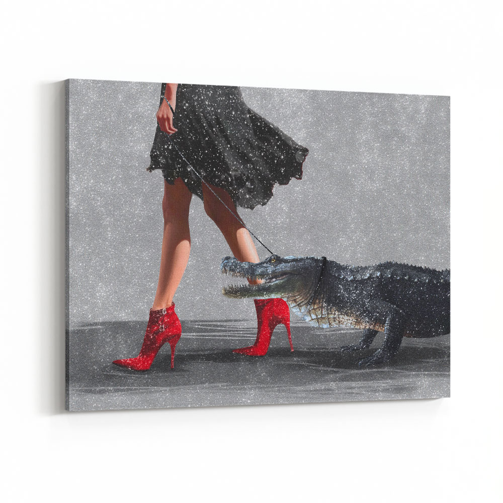 A Lady and Her Crocodile