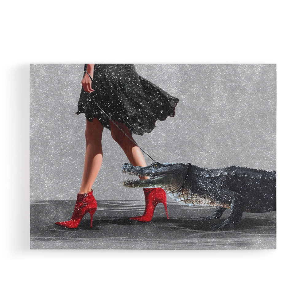 A Lady and Her Crocodile