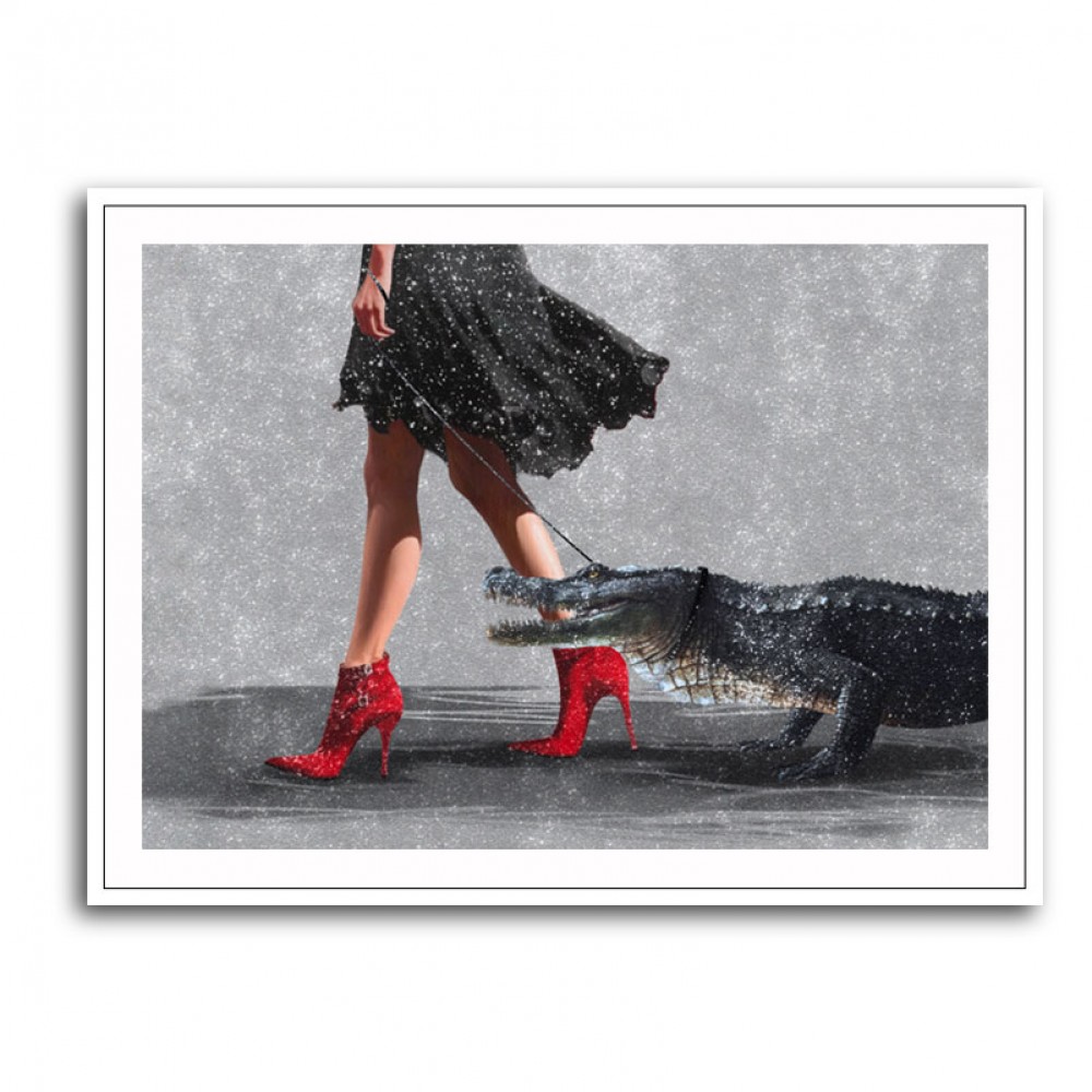 A Lady and Her Crocodile