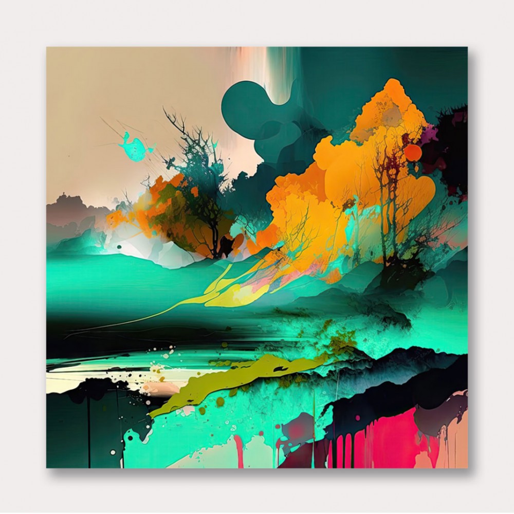 Abstract Colour Storm Wall Art