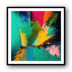Abstract Colour Splash 3 Wall Art