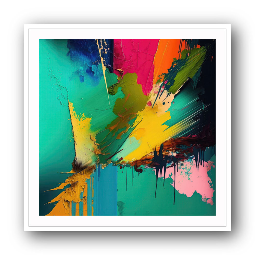 Abstract Colour Splash 3 Wall Art