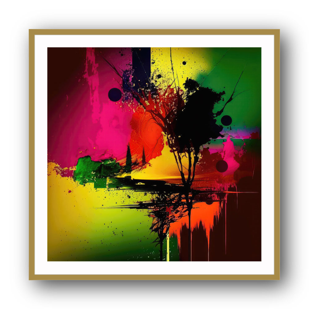 abstract art COLOR SPLASH on Square Canvas Print