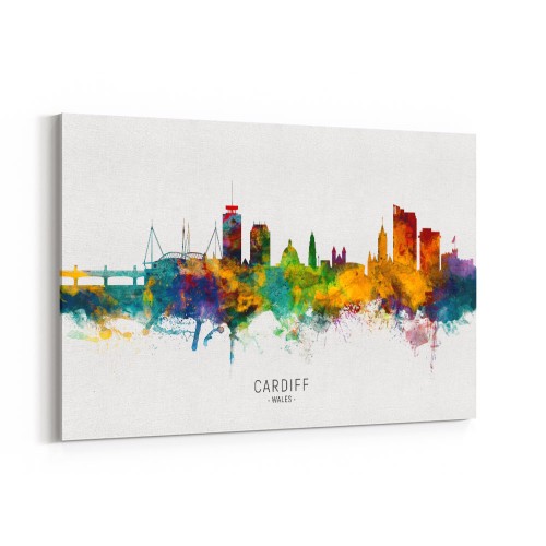 Wall Editions Poster Skyline Di Nantes - Versione Colorata - Michael Tompsett - Stampa 50x70 Cm Su Carta Opaca 200g - Margine Bianco 2 Cm