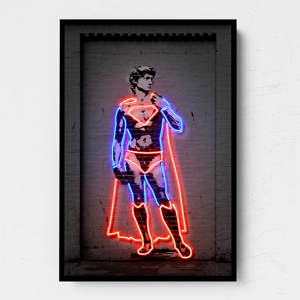 Michelangelos David Neon