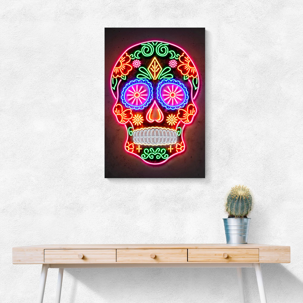 Day of the Dead Skull Neon