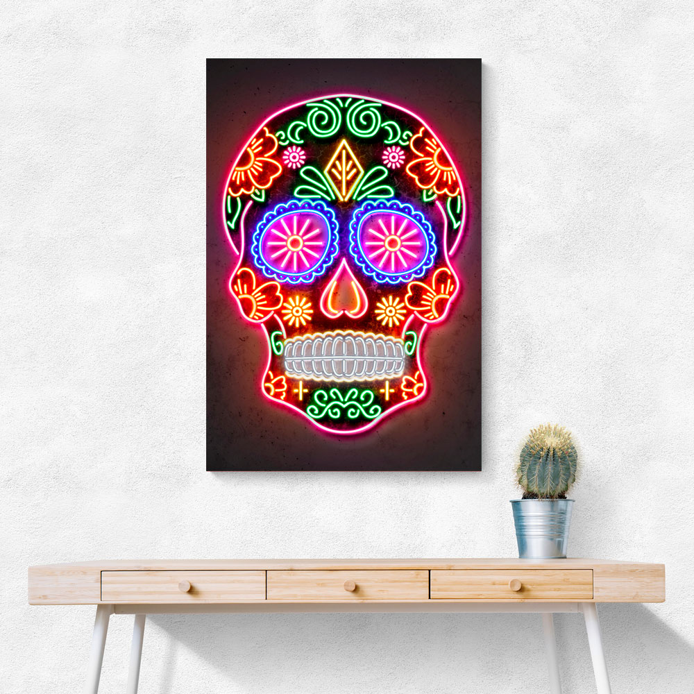 Day of the Dead Skull Neon