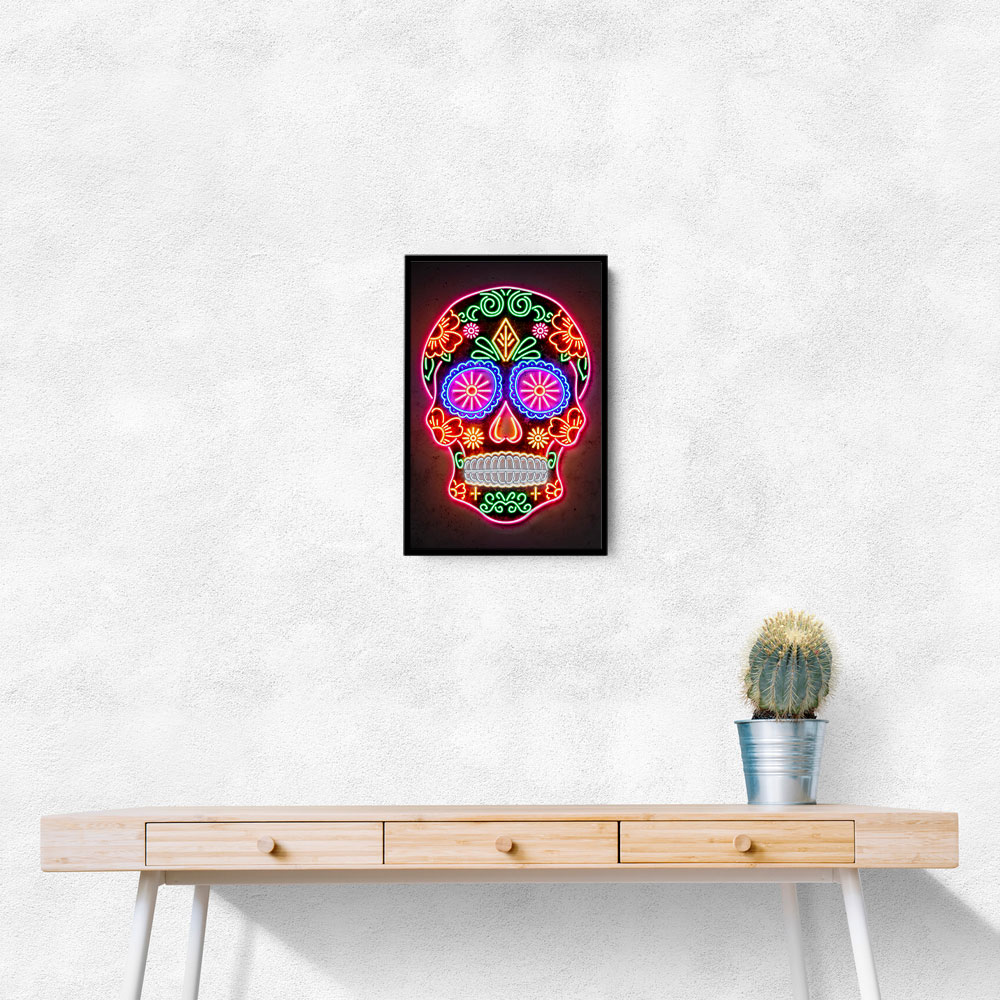 Day of the Dead Skull Neon