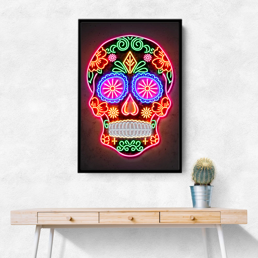 Day of the Dead Skull Neon