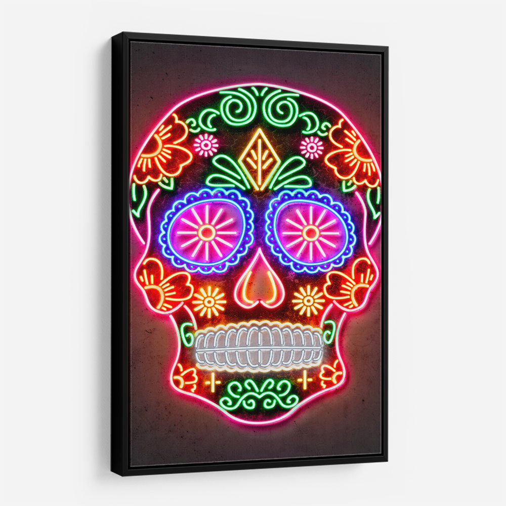 Day of the Dead Skull Neon