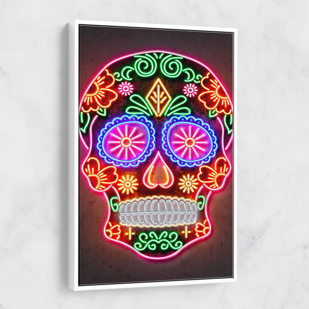 Day of the Dead Skull Neon