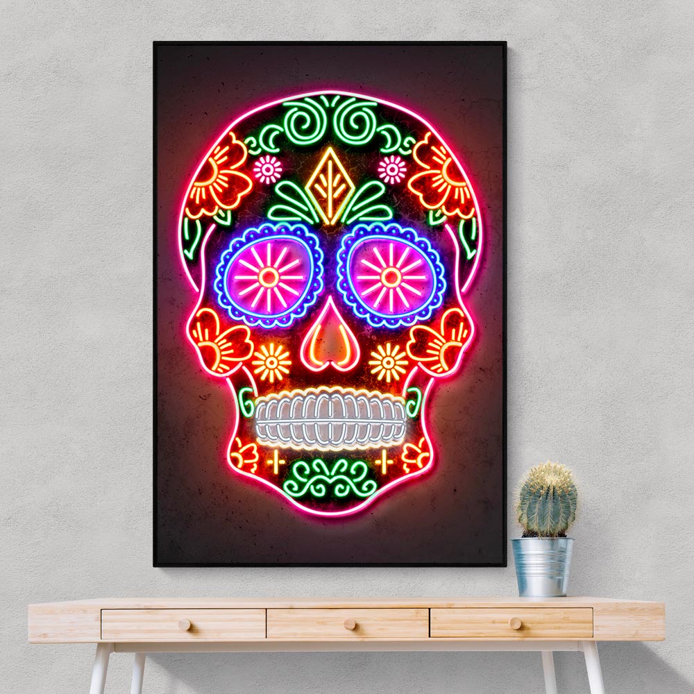 Day of the Dead Skull Neon