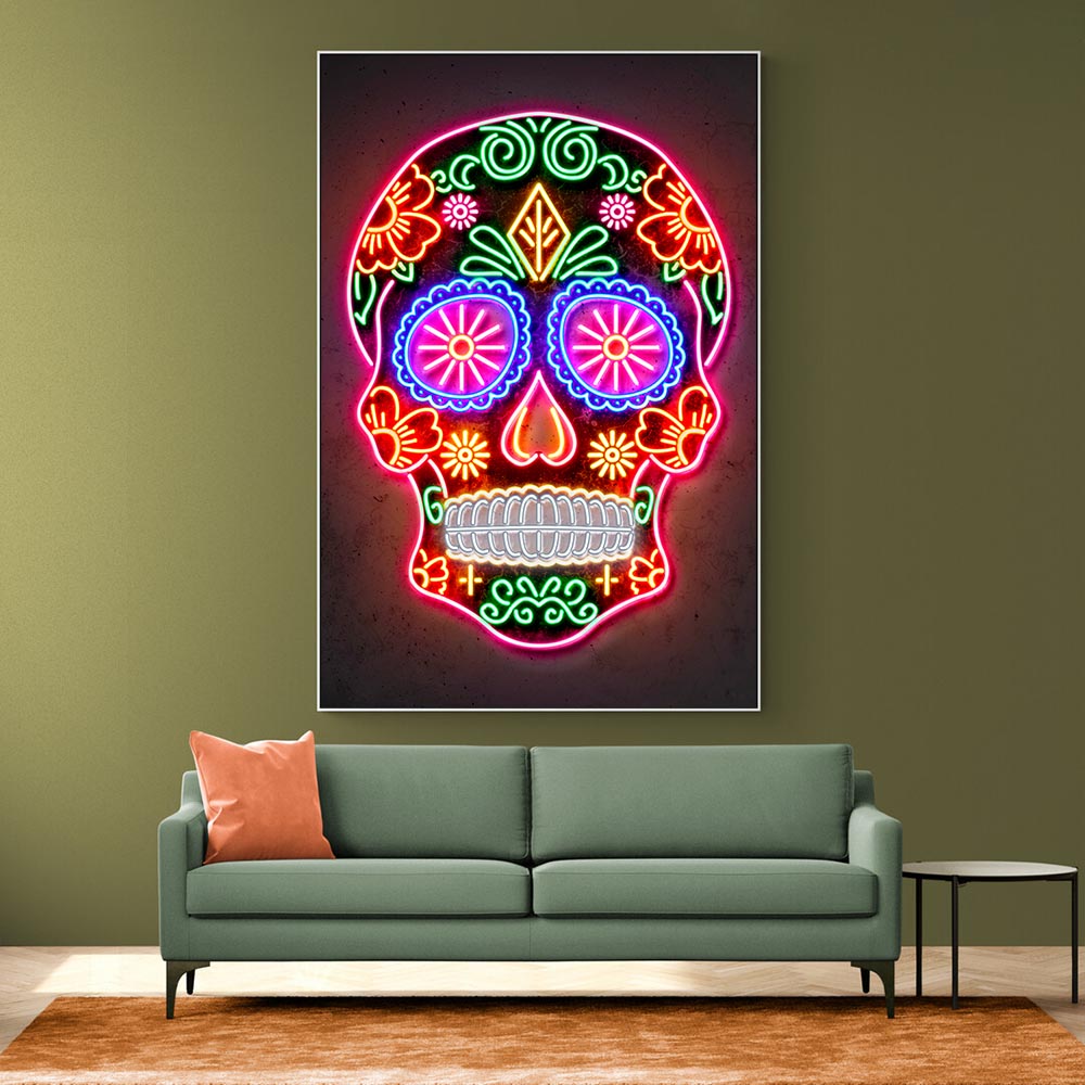 Day of the Dead Skull Neon