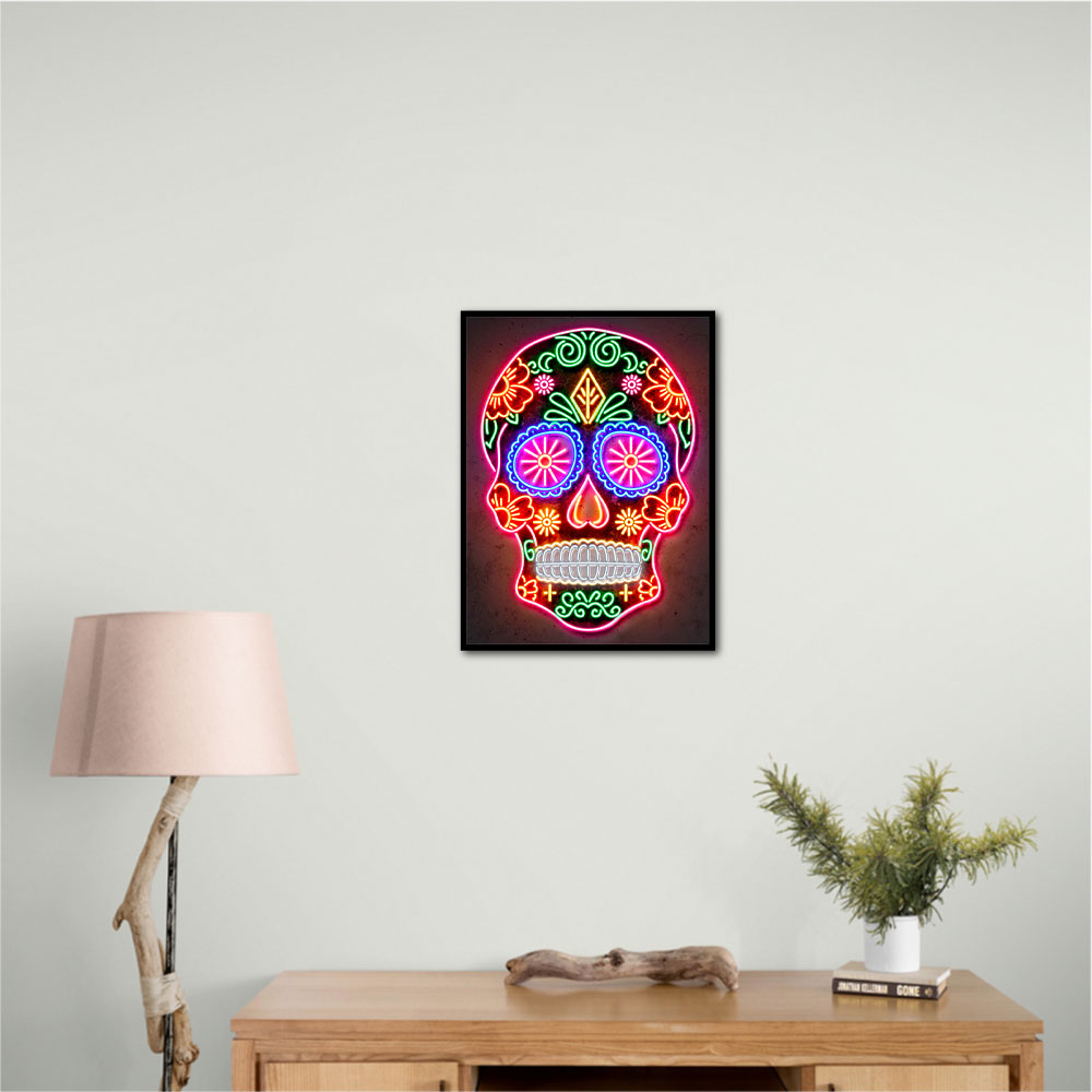 Day of the Dead Skull Neon