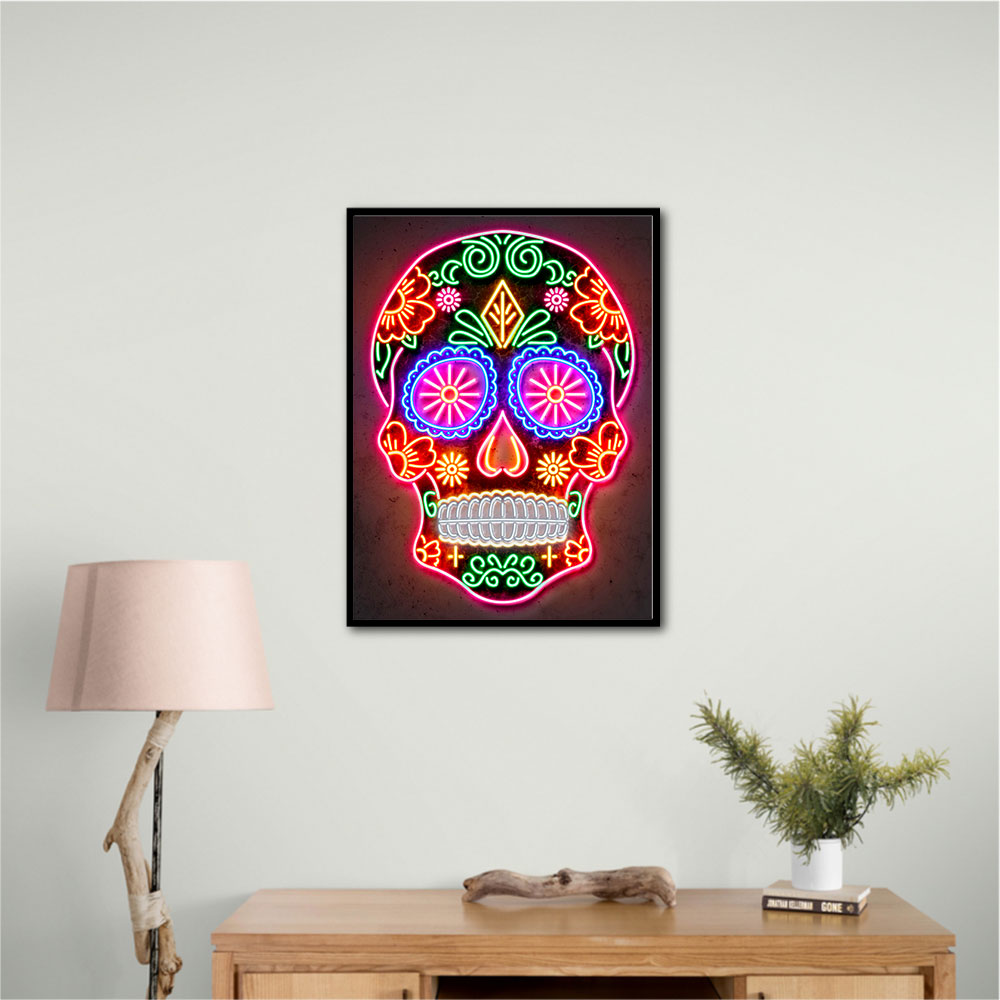 Day of the Dead Skull Neon