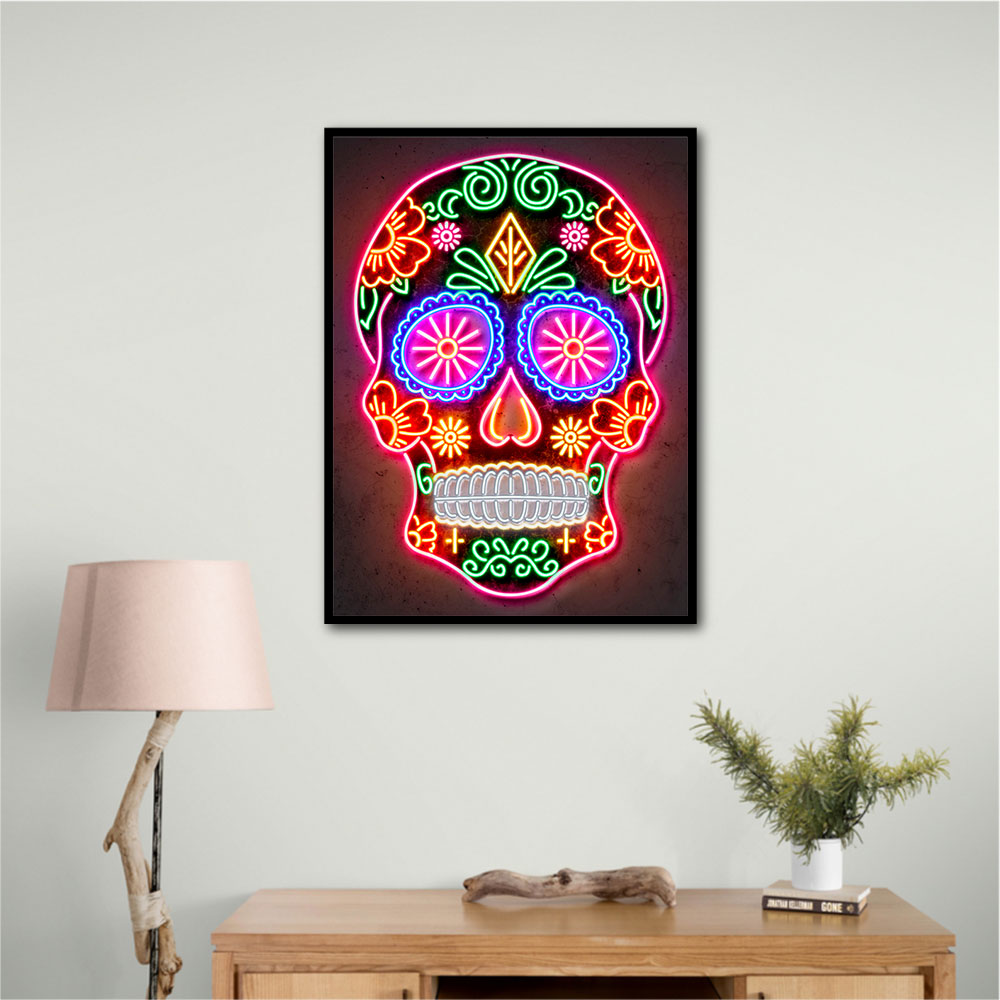 Day of the Dead Skull Neon