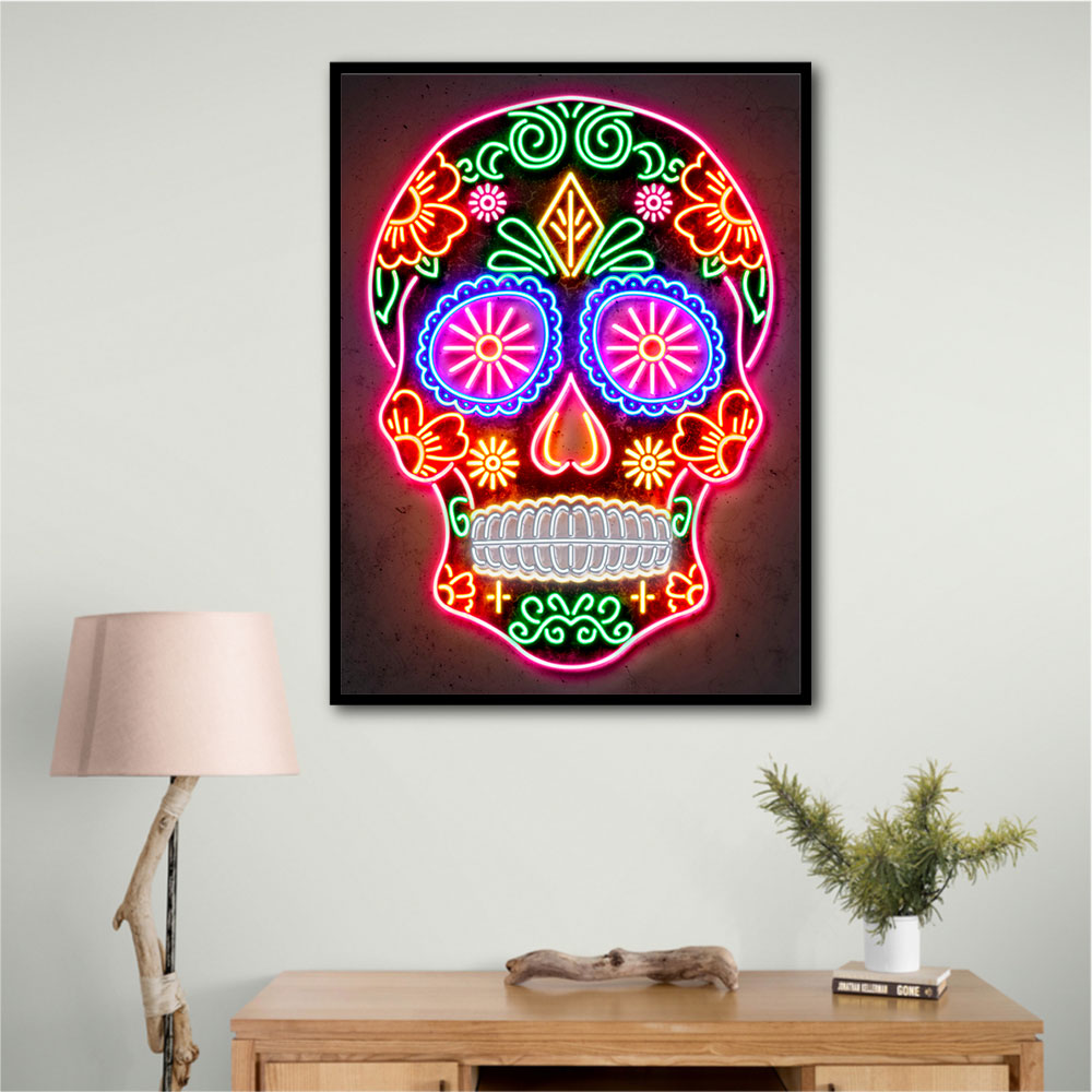 Day of the Dead Skull Neon