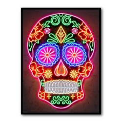 Day of the Dead Skull Neon