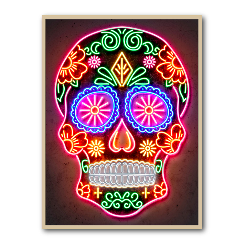 Day of the Dead Skull Neon