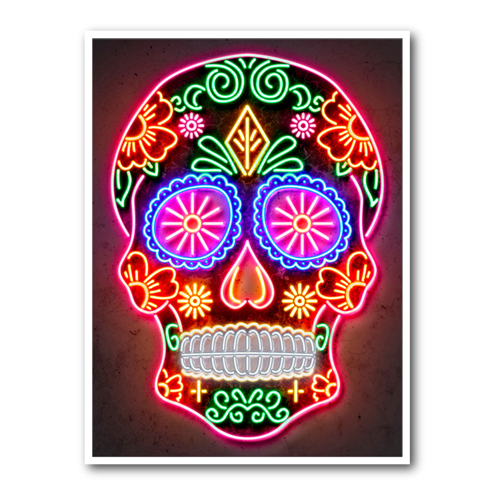 Day of the Dead Skull Neon