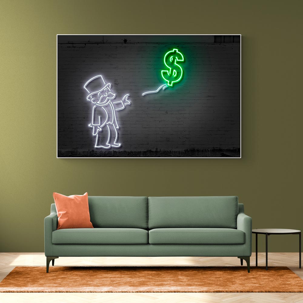 Dollar Balloon Neon