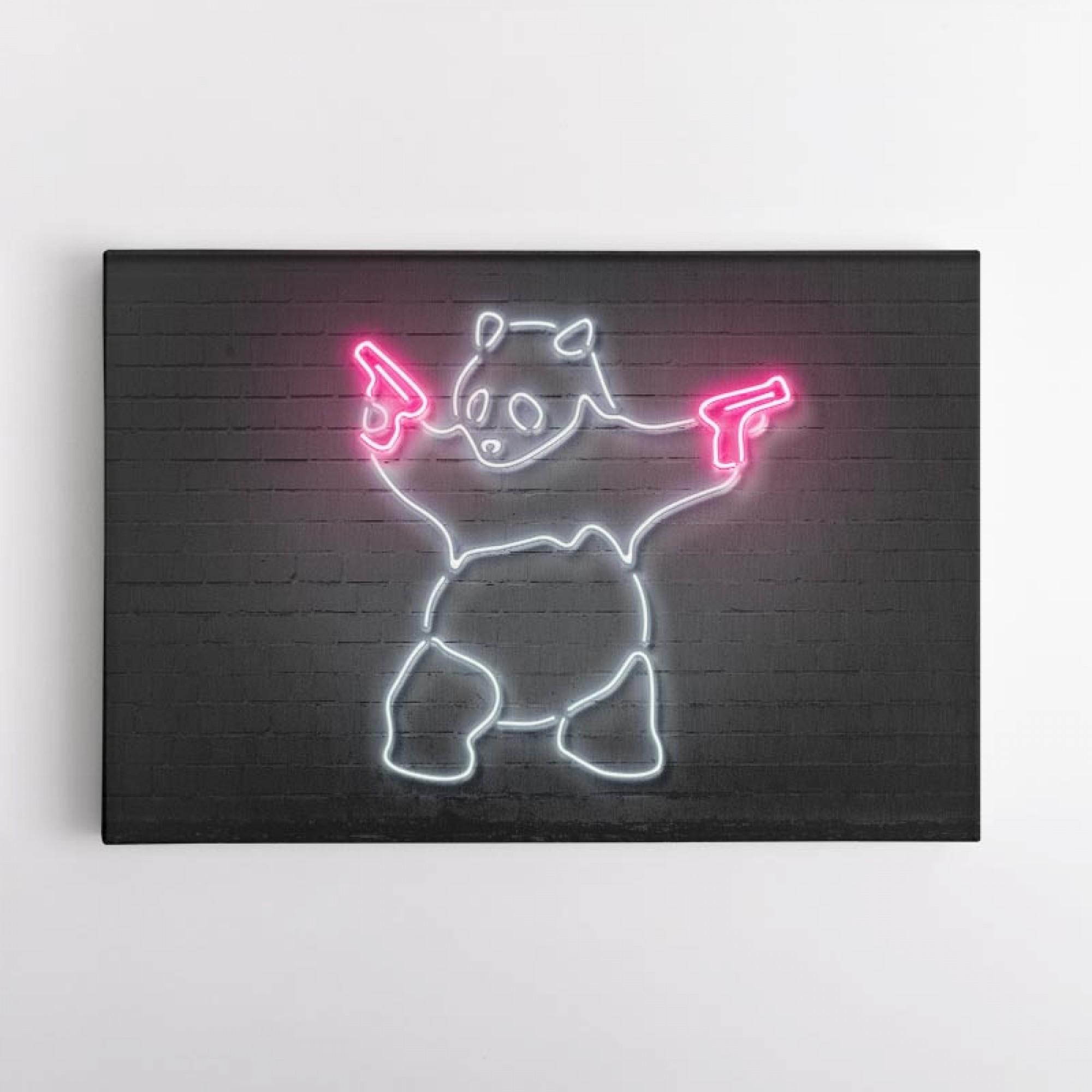 Banksy Panda Neon Style Wall Art