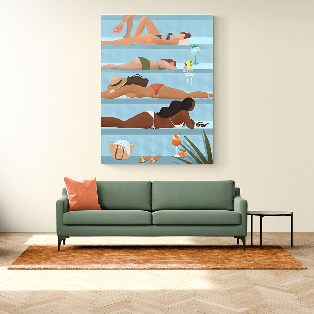 Ladies by the Pool Art Ladies by the Pool Art