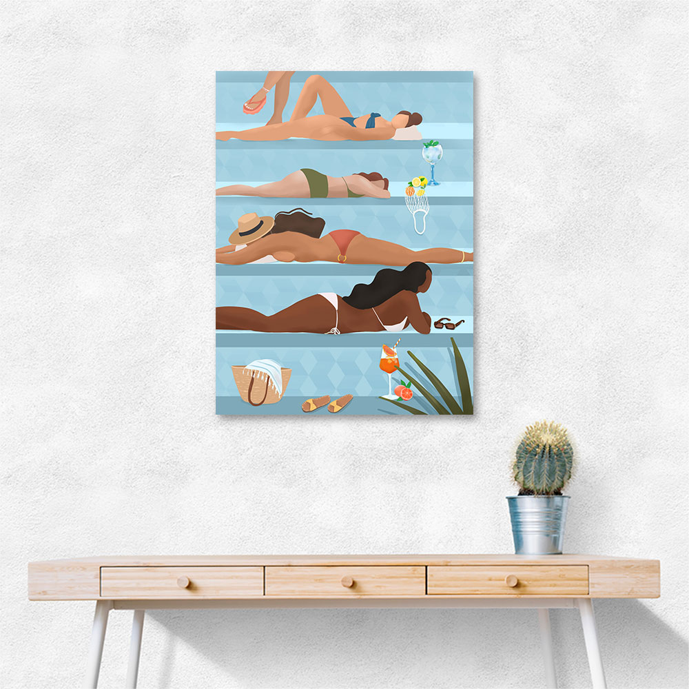 Ladies by the Pool Art Ladies by the Pool Art