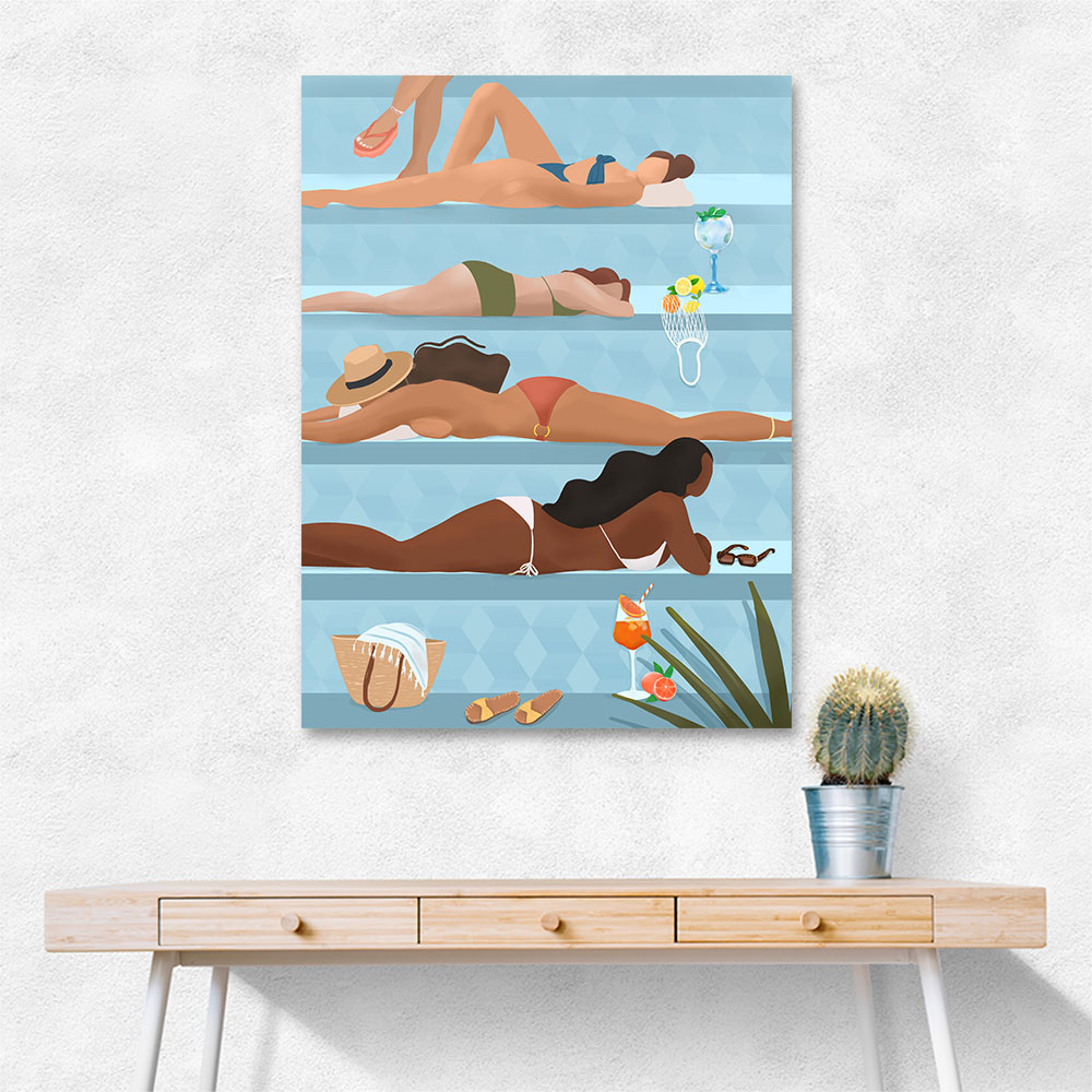 Ladies by the Pool Art Ladies by the Pool Art