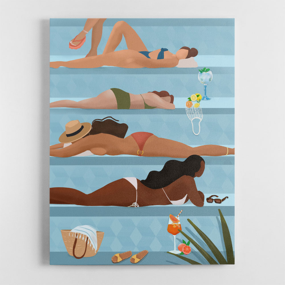 Ladies by the Pool Art Ladies by the Pool Art