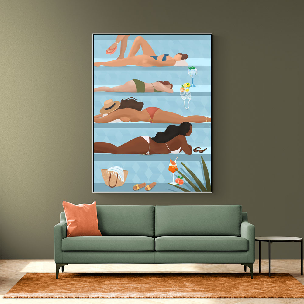Ladies by the Pool Art Ladies by the Pool Art