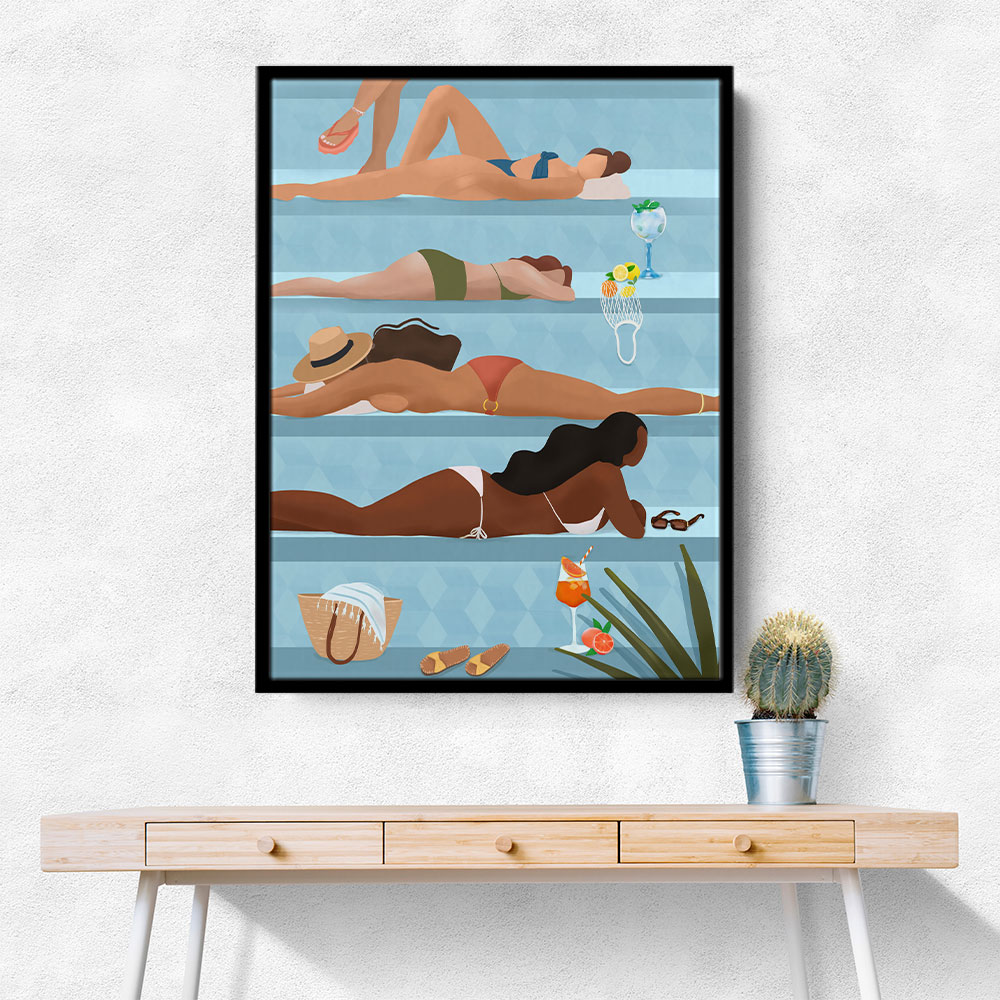 Ladies by the Pool Art Ladies by the Pool Art