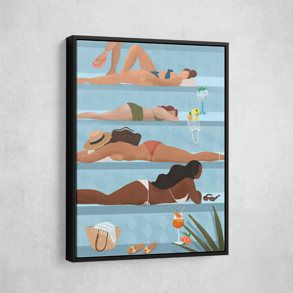 Ladies by the Pool Art Ladies by the Pool Art